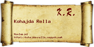 Kohajda Rella névjegykártya